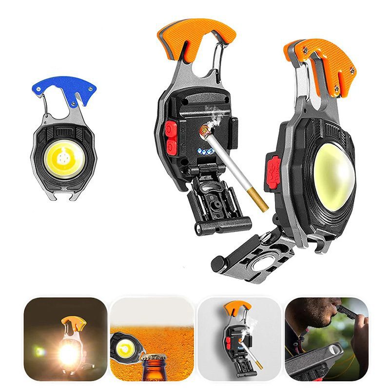 Mini flashlight LED keychain W5147 Type C with 2 screwdriver bits blue