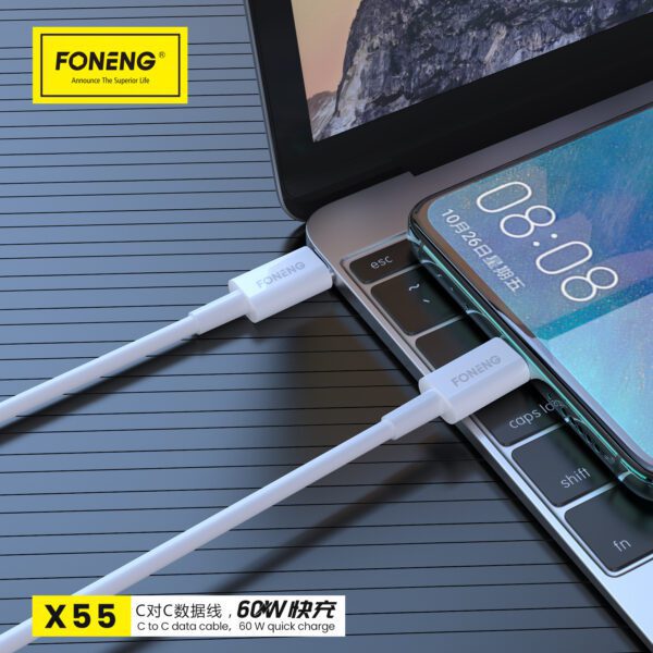 Foneng Cable X55 - Type C to Type C - PD 60W 2 metres white