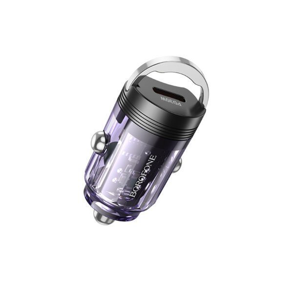 Borofone Car charger BZ29 Ray - Type C - PD 30W 3A transparent-purple
