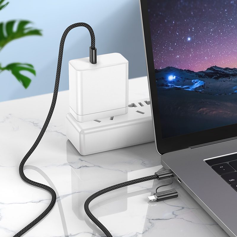 foto_add-272902 Borofone Cable BX104 Primo - Type C to Type C + Lightning - 60W 3A 1 metre black