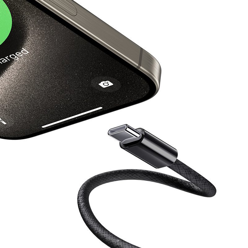 Benks Cable D46 braided - Type C to Lightning - PD 27W 3A 1 metre black