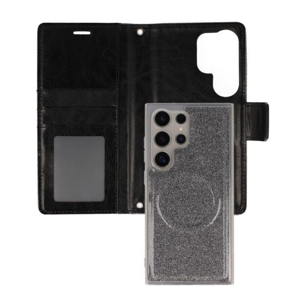 Glitter Magsafe Book Case for Samsung Galaxy S22 black