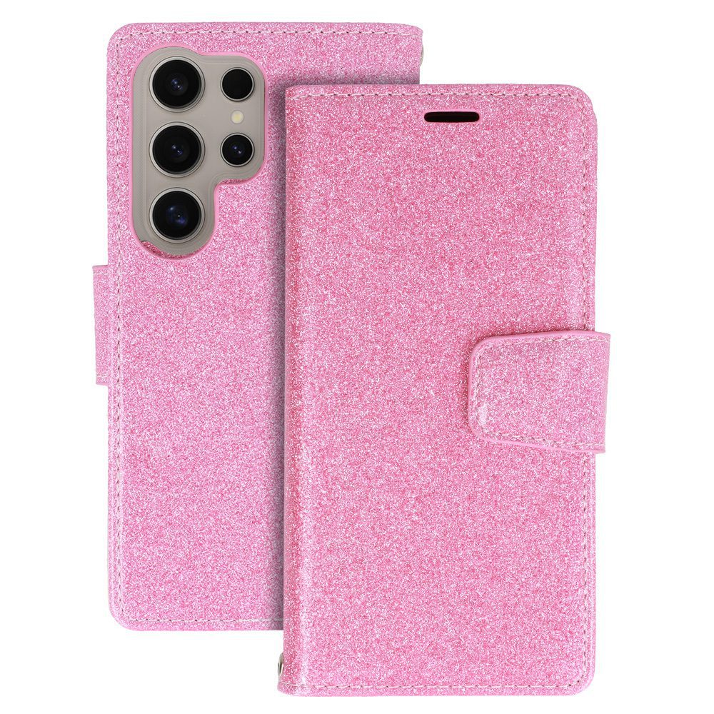 Glitter Magsafe Book Case for Samsung Galaxy S23 Plus pink