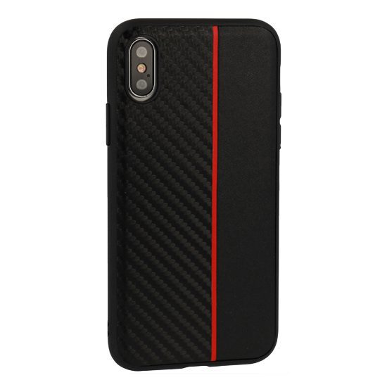 foto_add-27613 MOTO CARBON Case for Samsung Galaxy A6 Plus 2018 Black with red stripe