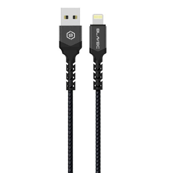 Blavec Cable Raptor braided - USB to Lightning - 2,4A 0,5 metres Apple CarPlay (CRA-UL24BG05) black-grey