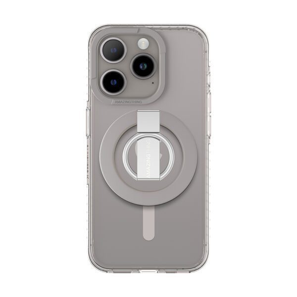 Amazing Thing Titan Pro Mag Ring Grip Case 10FT IP156.1PTRGY for Iphone 15 Pro titanium