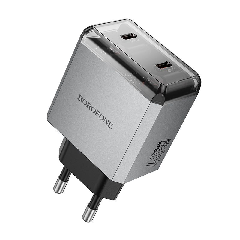 foto_add-286868 Borofone Wall charger BN21 Lena - 2xType C - PD 40W grey