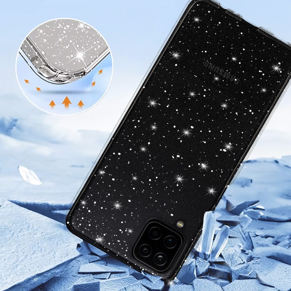 foto_add-287229 Crystal Glitter Case for Samsung Galaxy A12 Silver
