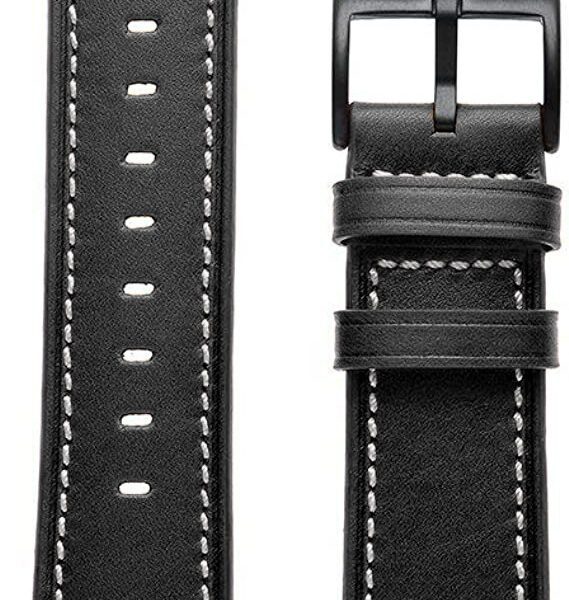 Universal leather loop 22mm design 1 black