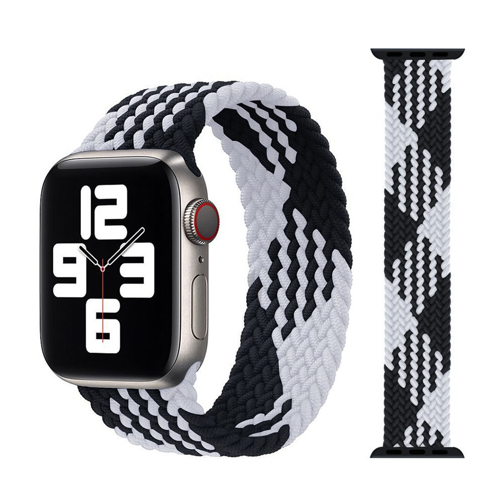 Braided loop for Apple Watch 38/40/41 design 1 black-white