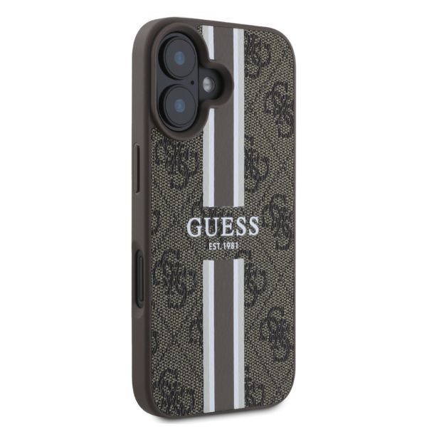 Original Case GUESS hardcase 4G Printed Stripes MagSafe GUHMP16SP4RPSW for Iphone 16 brown