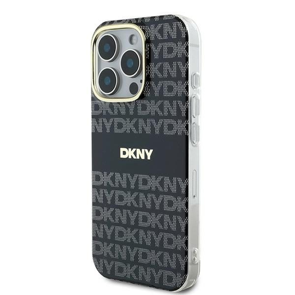 Original Case DKNY Repeat Texture Pattern with Stripe DKHMP16LHRHSEK for Iphone 16 Pro black