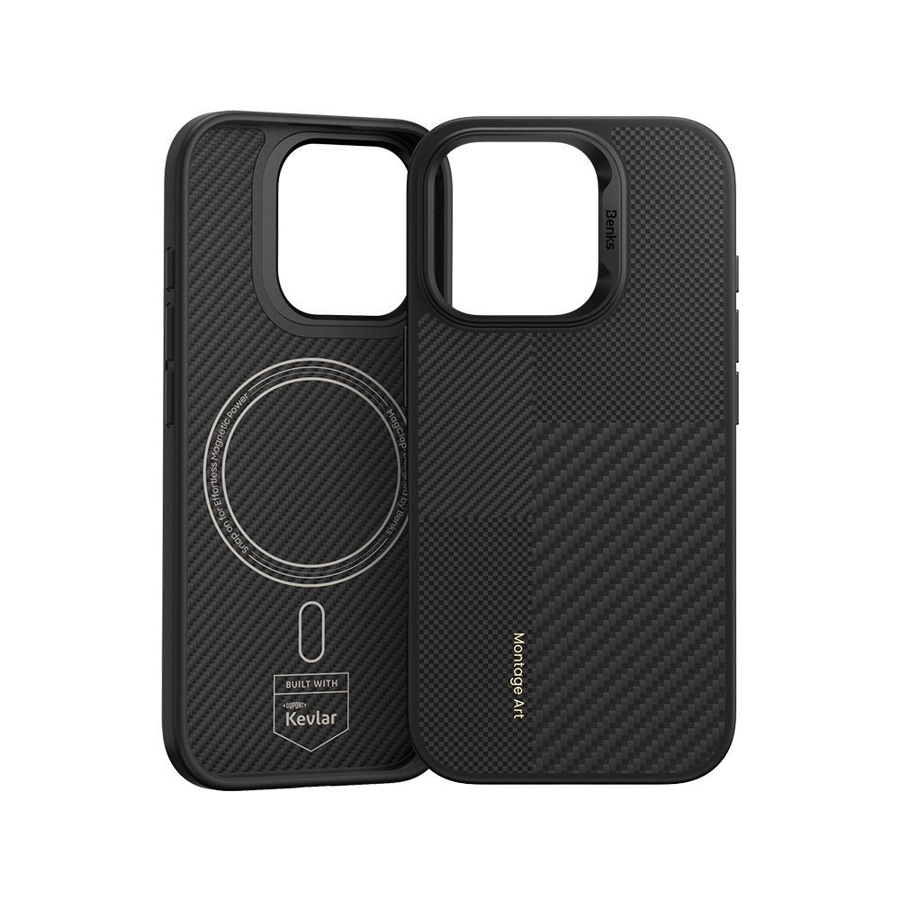foto_add-293491 Benks Montage Magnetic Armor Pro Kevlar Case Metal Frame 600D+1500D for Iphone 16 Pro Max black