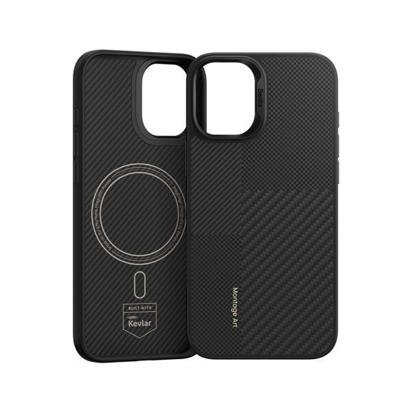 Benks Montage Magnetic Armor Pro Kevlar Case Metal Frame 600D+1500D for Iphone 16 Plus black