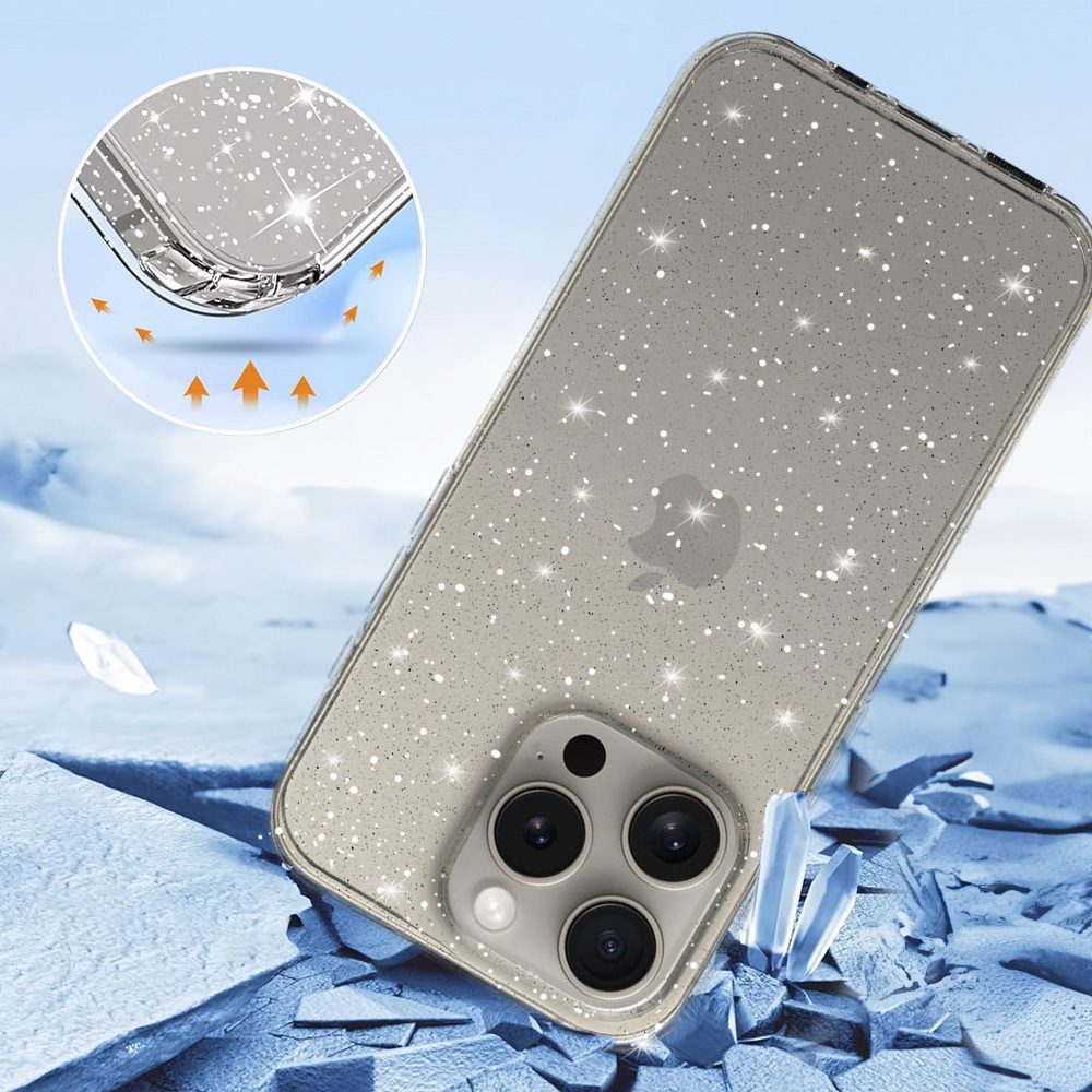 Crystal Glitter Case for Iphone 16 Plus Silver