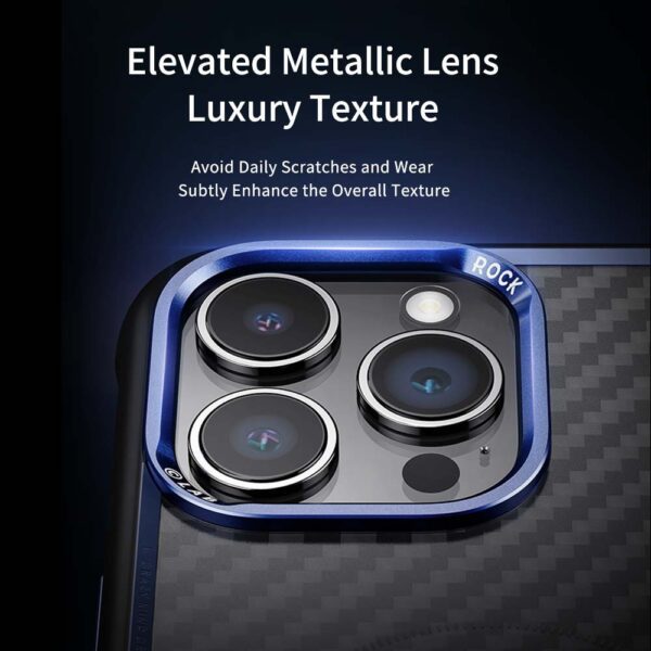 Rock Kevlar Series Aramid Fiber Magnetic Case for Iphone 15 Pro Max black