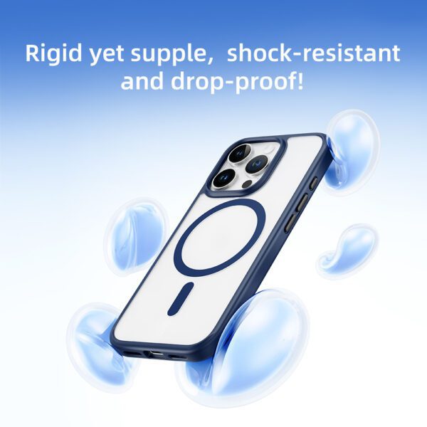 Rock Guard Series Magnetic Case for Iphone 16 Pro transparent-blue