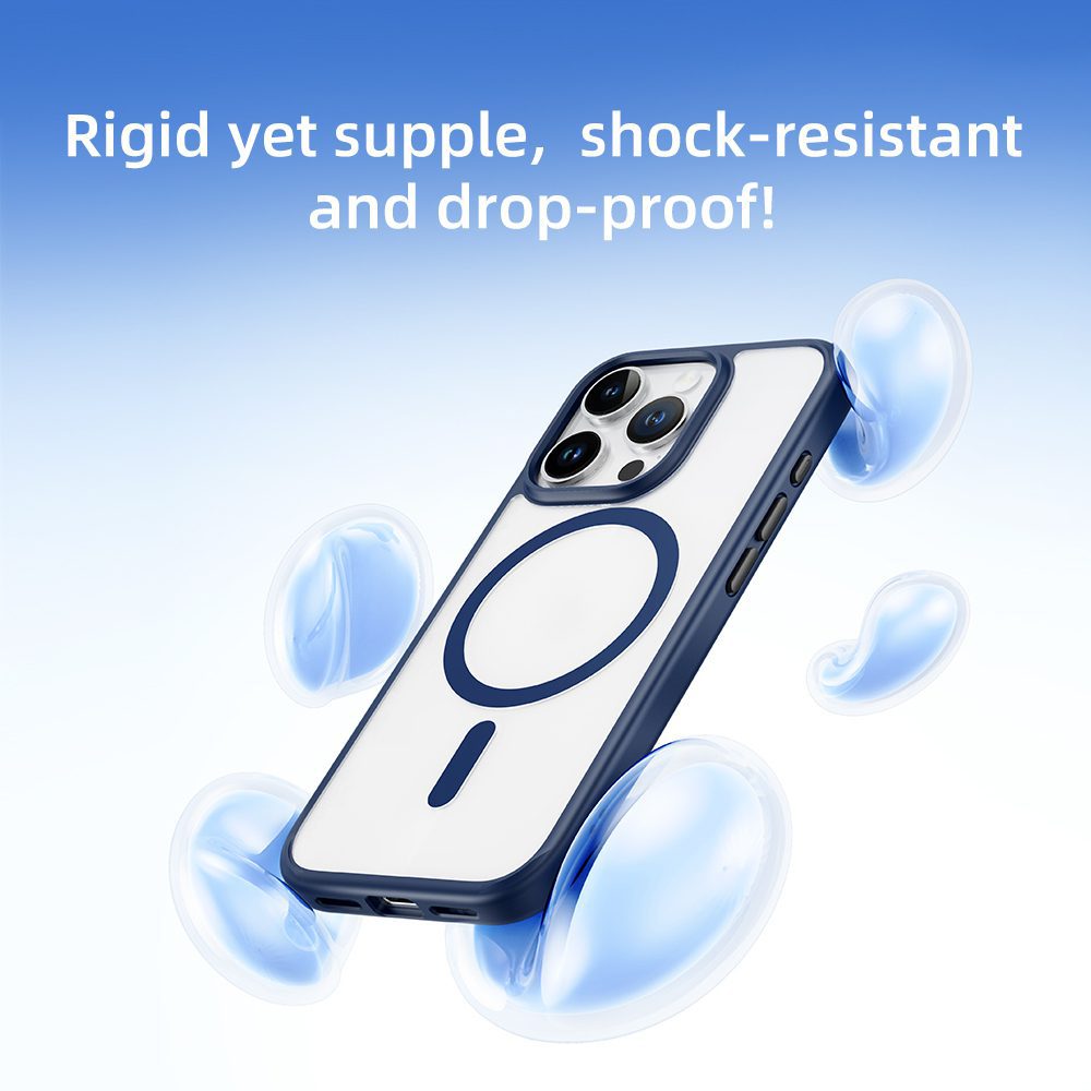 Rock Guard Series Magnetic Case for Iphone 16 Pro transparent-blue