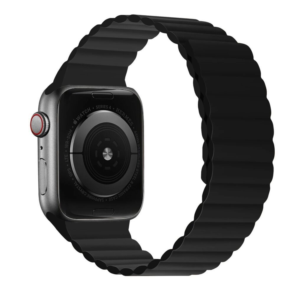 Silicone magnetic loop for Apple Watch 42/44/45/49 double-sided design 2 black