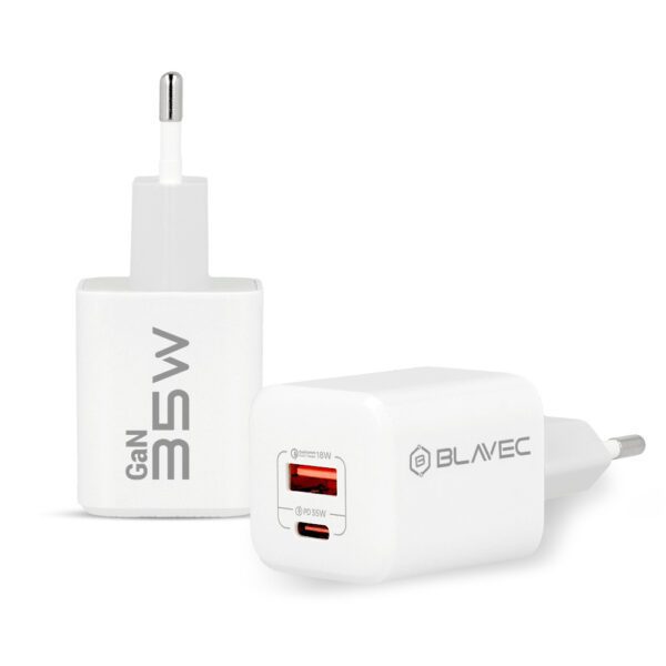 Blavec Wall charger BC-4 GaN - USB + Type C - 35W 3A (TCBC4G-UCW353A) white