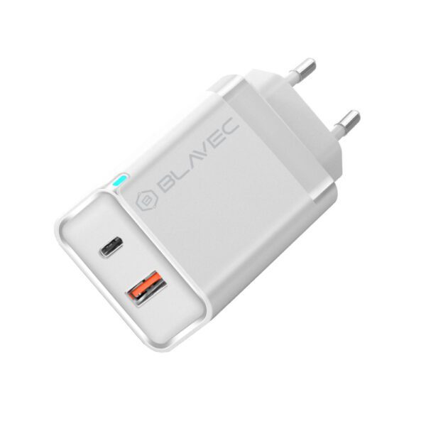 Blavec Wall charger BC-5 GaN - USB + Type C - PD QC 45W 3A (TCBC5G-UCW453A) white