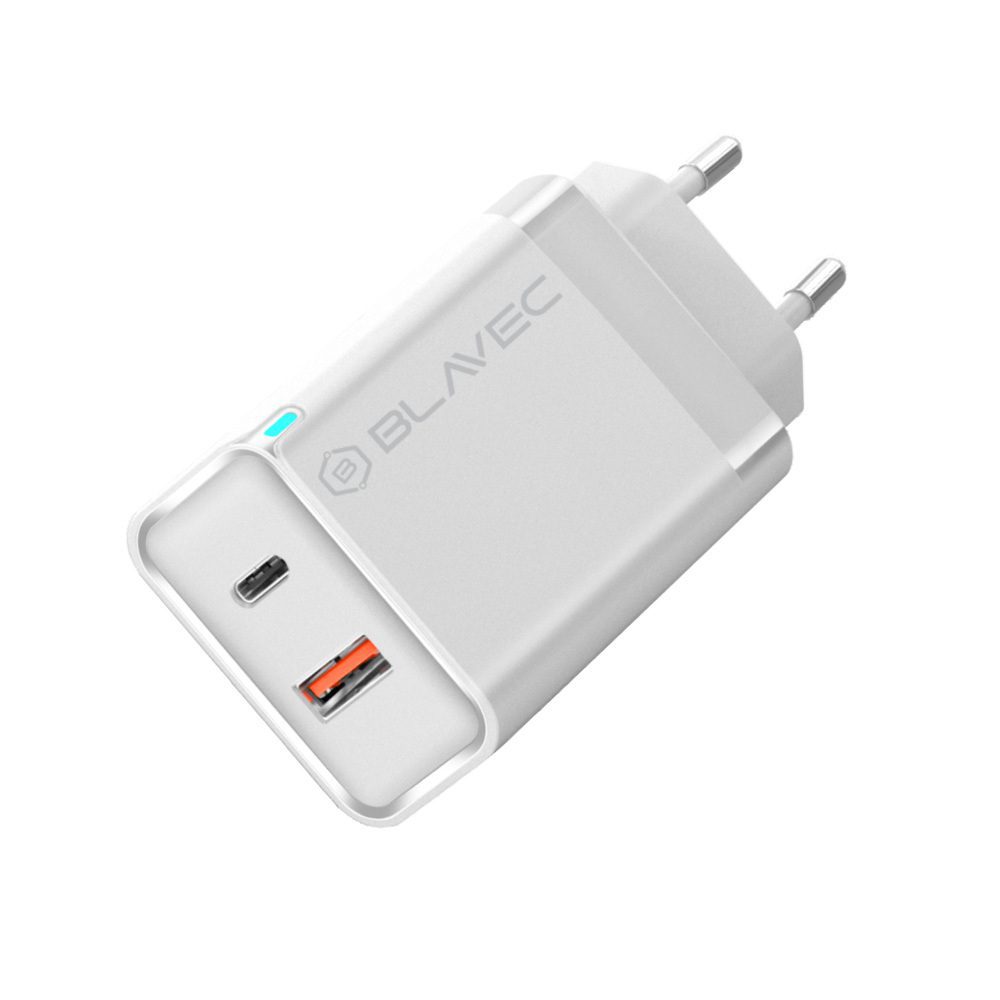 Blavec Wall charger BC-5 GaN - USB + Type C - PD QC 45W 3A (TCBC5G-UCW453A) white