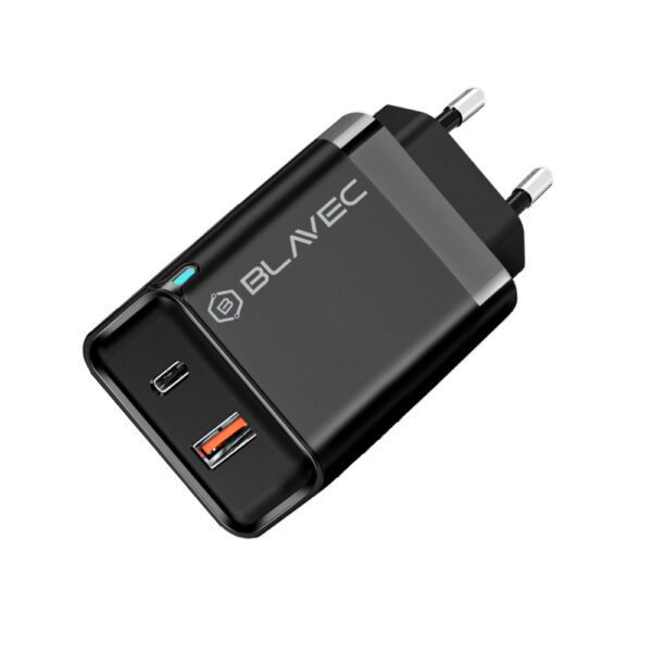 Blavec Wall charger BC-5 GaN - USB + Type C - PD QC 45W 3A (TCBC5G-UCB453A) black