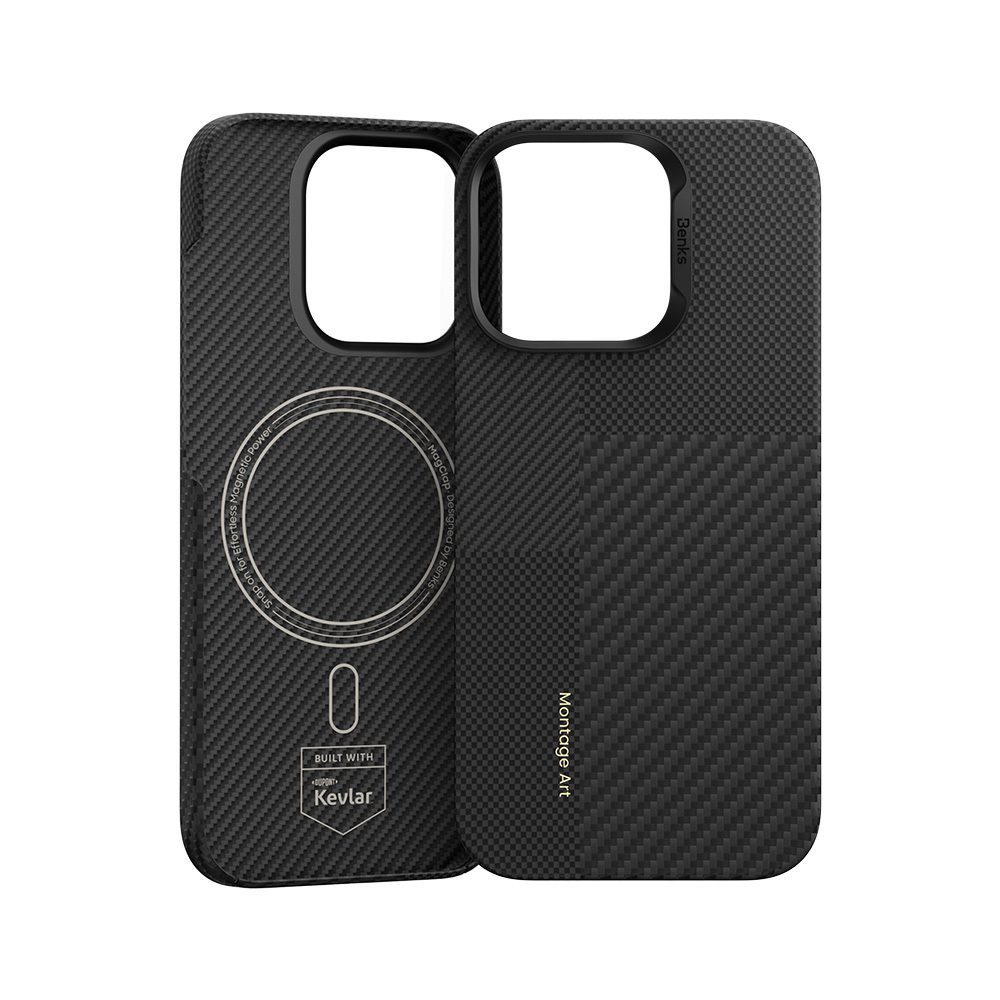 foto_add-304571 Benks Montage Magnetic Armor Air Kevlar Case PC Frame 600D+1500D (MB66) for Iphone 16 Pro Max black