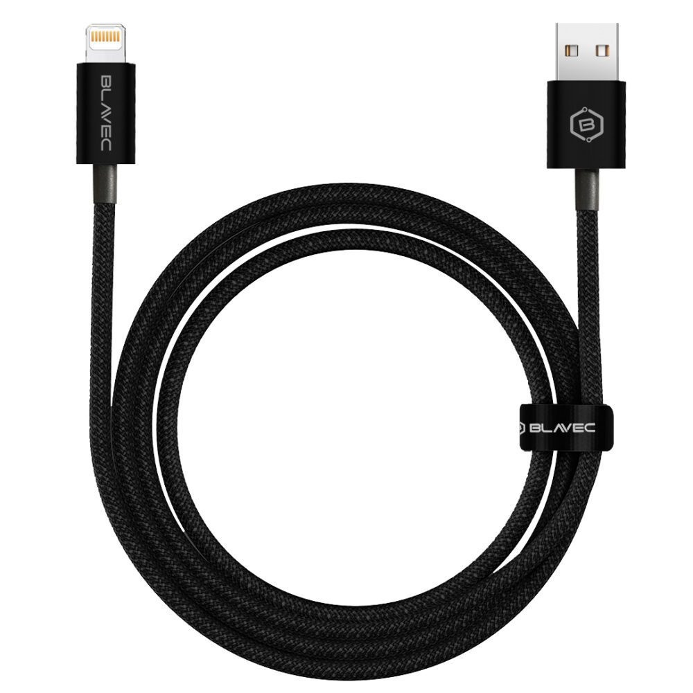 Blavec Cable Candy braided - USB to Lightning - 2,4A 3 metres Apple CarPlay (CCA-UL24B30) black