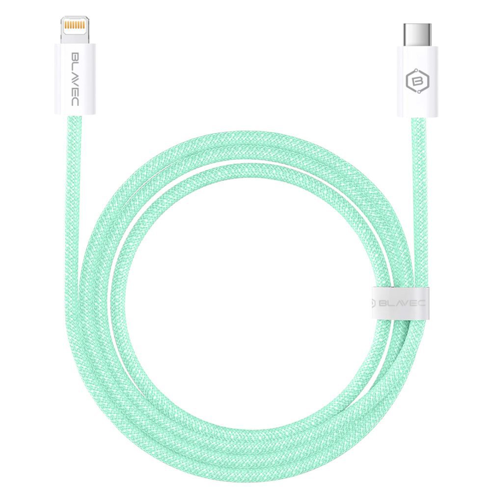 foto_add-307354 Blavec Cable Candy braided - Type C to Lightning - PD 20W 2,4A 3 metres Apple CarPlay (CCA-CL24GN30) green