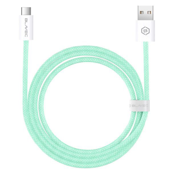 Blavec Cable Candy braided - USB to Type C - PD 60W 3A 1 metre Apple CarPlay/Android Auto (CCA-UC3GN10) green