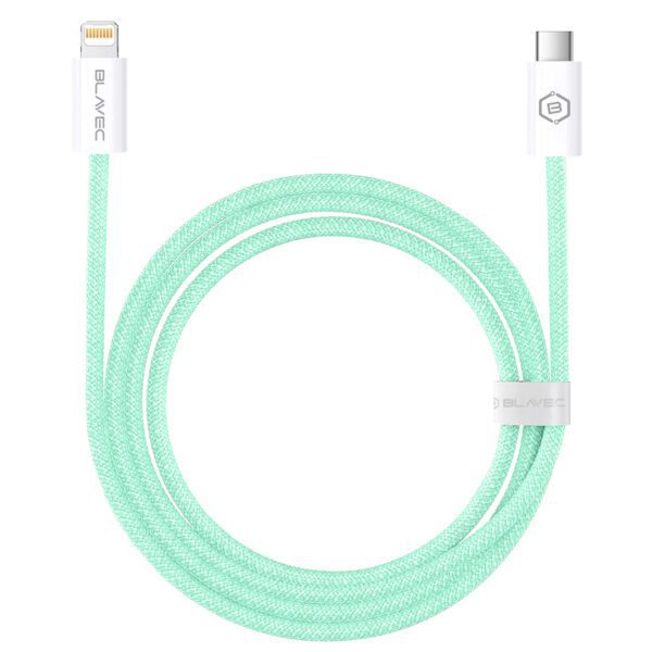 foto_add-307380 Blavec Cable Candy braided - Type C to Lightning - PD 20W 2,4A 1 metre Apple CarPlay (CCA-CL24GN10) green