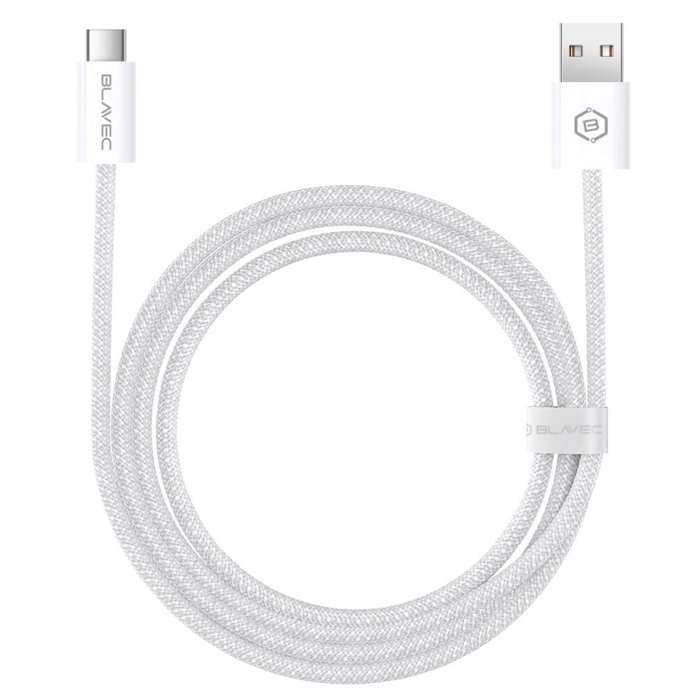 Blavec Cable Candy braided - USB to Type C - PD 60W 3A 2 metres Apple CarPlay/Android Auto (CCA-UC3W20) white