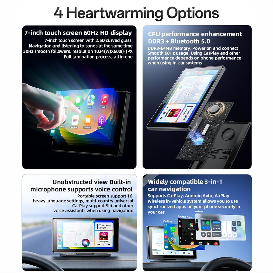 foto_add-307817 Yesido Portable car touchscreen KM17 Carplay/Android 7 inches