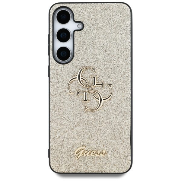 Original Case GUESS Fixed Glitter Big 4G Metal Logo for Samsung Galaxy S25 gold