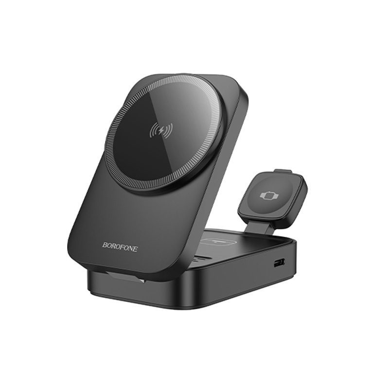 Borofone Wireless induction charger BQ38 Sharp 3 in 1 15W black