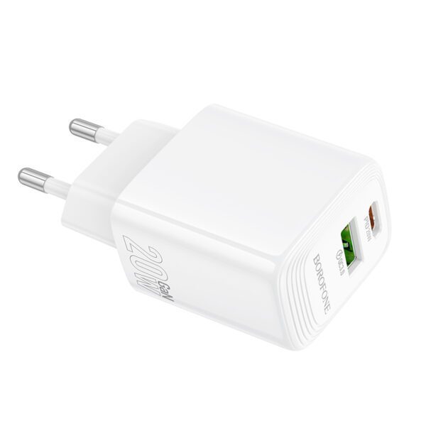 foto_add-308942 Borofone Wall charger BN27 Fuente - USB + Type C - QC 3.0 PD 20W white
