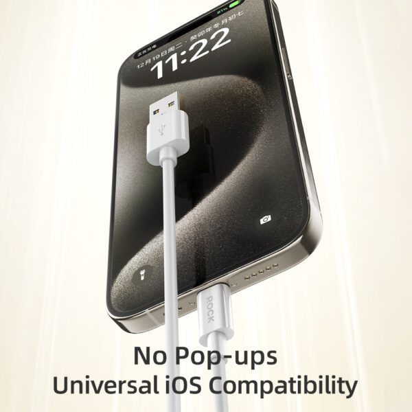 Rock Cable P8 Basic Series - USB to Lightning - 12W 2,4A 1 metre white