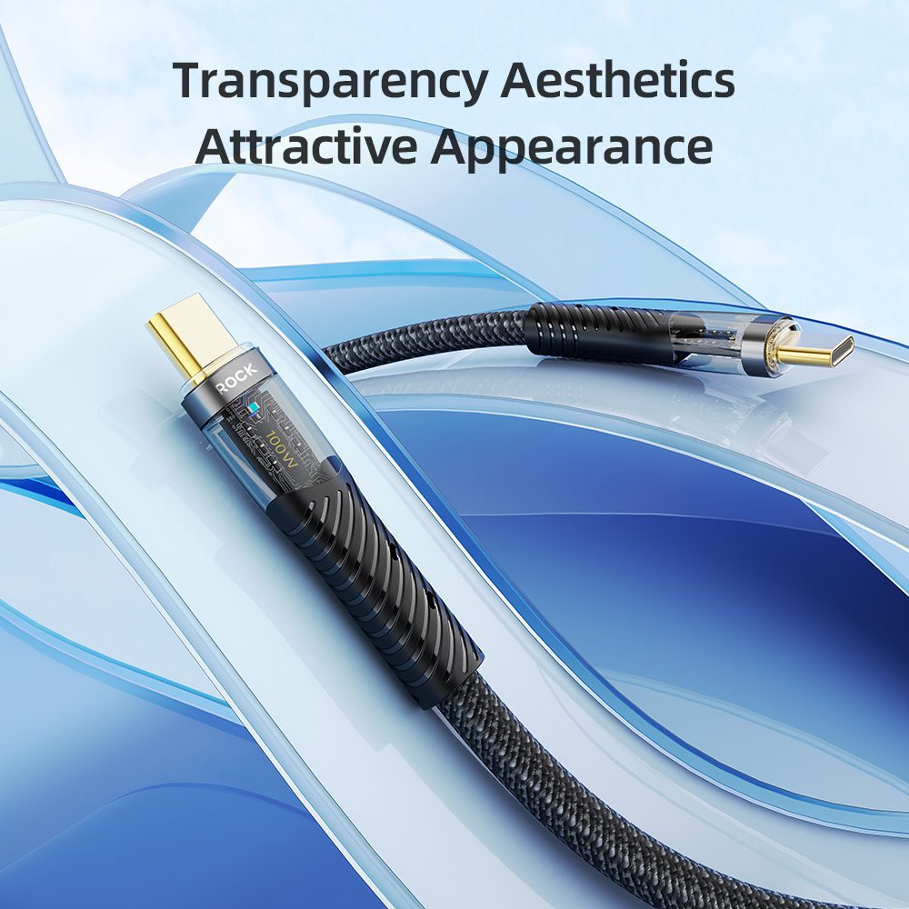 foto_add-310438 Rock Cable Z21 Transparency Series braided - Type C to Type C - PD 100W 6A 1,2 metres black