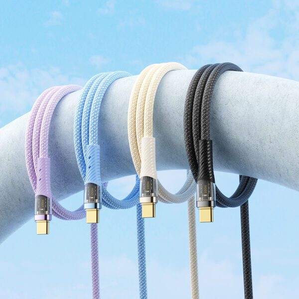 foto_add-310439 Rock Cable Z21 Transparency Series braided - Type C to Type C - PD 100W 6A 1,2 metres black