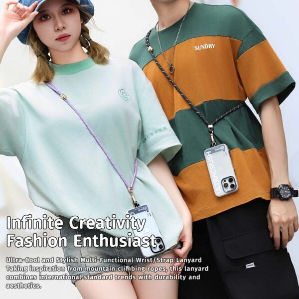 Rock Universal phone lanyard long, neck strap grey