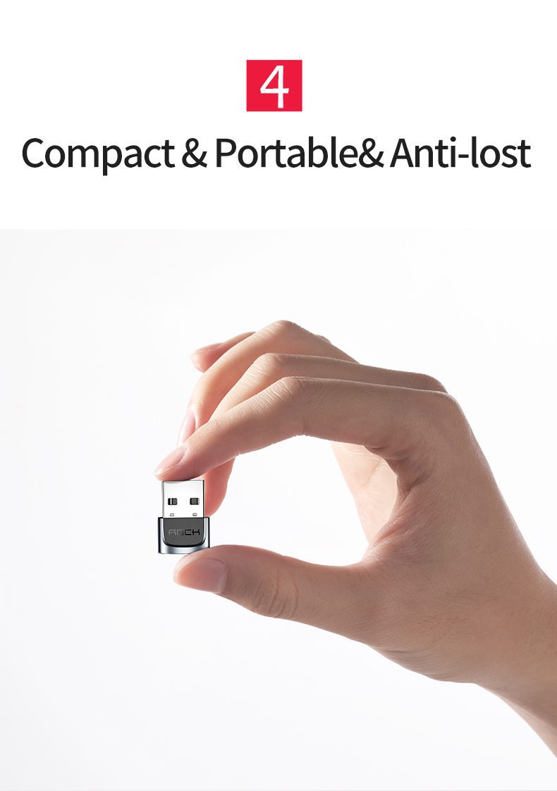 Rock Adapter - Type C (female) to USB (male) - black