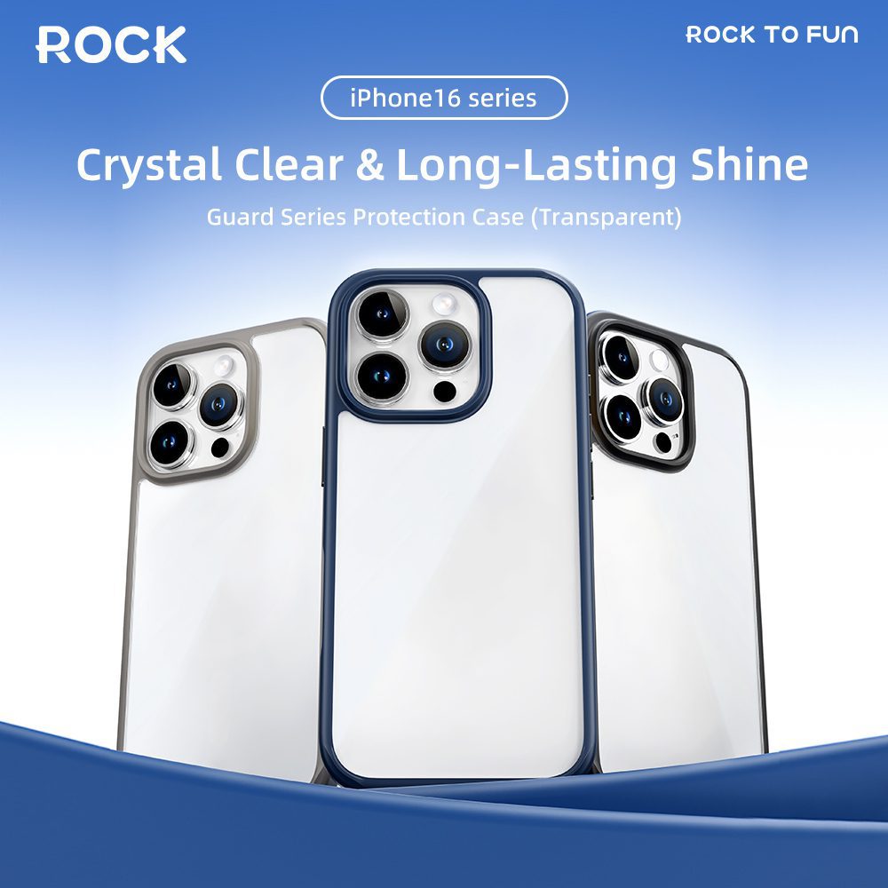 Rock Guard Series Case for Iphone 16 Pro transparent-grey