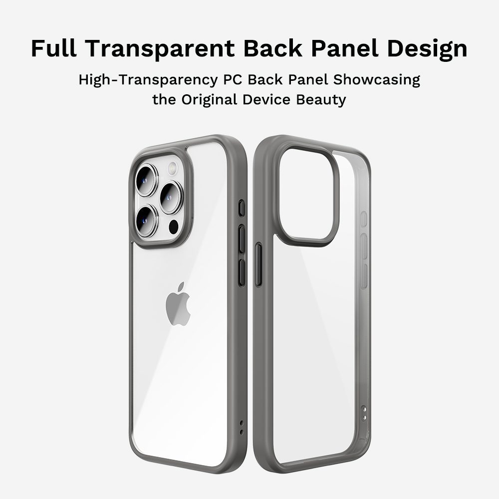 Rock Guard Series Magnetic Case for Iphone 15 transparent-black