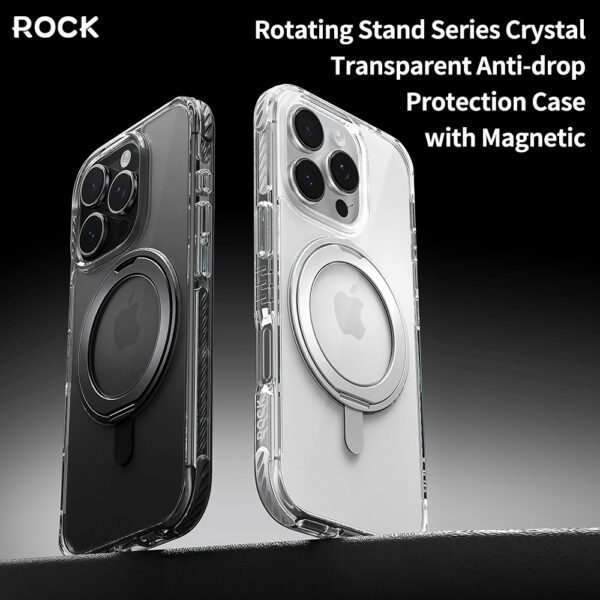 foto_add-311892 Rock Rotating Stand Crystal Series Magnetic for Iphone 16 Pro black