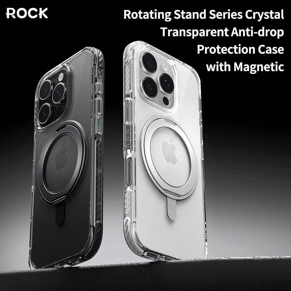 foto_add-311892 Rock Rotating Stand Crystal Series Magnetic for Iphone 16 Pro black