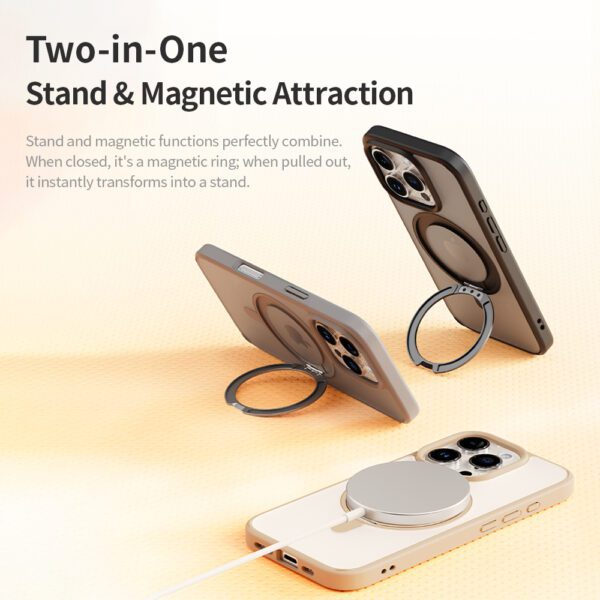 Rock Rotating Stand Soft Touch Series Magnetic for Iphone 16 Pro gold