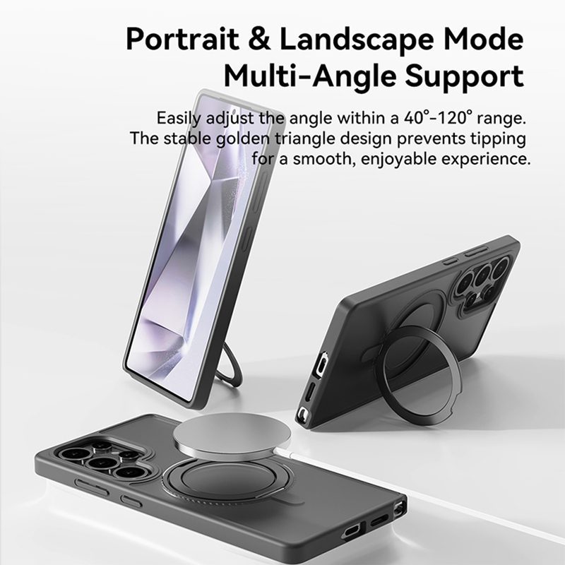 Rock Rotating Stand Soft Touch Series Magnetic for Samsung Galaxy S25 Plus black