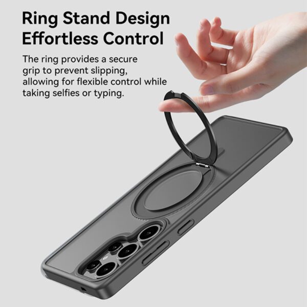 Rock Rotating Stand Soft Touch Series Magnetic for Samsung Galaxy S25 Ultra black