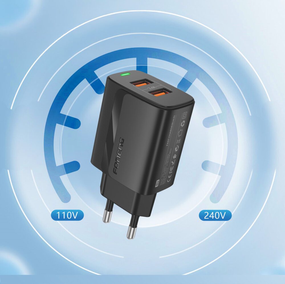 foto_add-312863 Foneng Wall charger EU63 - 2xUSB - 12W with USB to Type C cable black